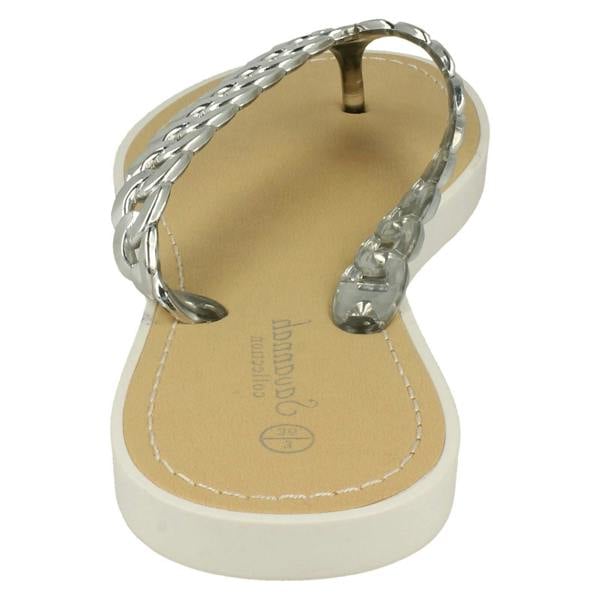 Savannah Ladies Savannah Toe Post Sandals With Upper Detailing