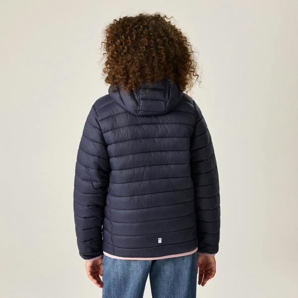 Regatta Kids Marizion Hooded Padded Jacket - Navy/Powder Lilac