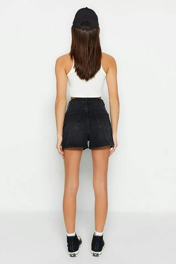 WOVCOR High-Waisted Denim Shorts