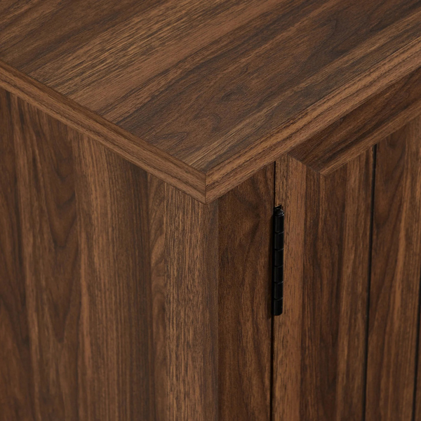 Centurion Supports RANCH Walnut Dual Compartment Storage 6-Shelf up to 65" Flat Screen TV Cabinet