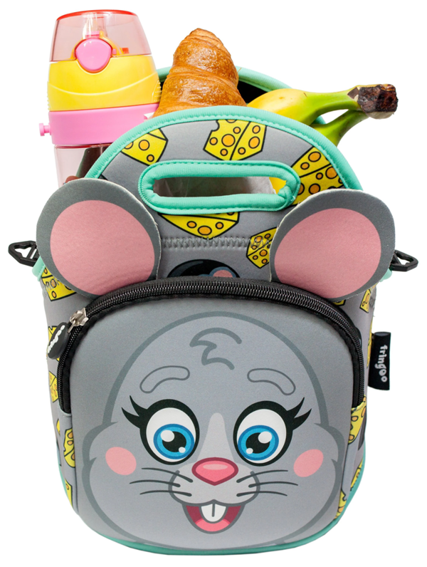 Fringoo Kids Thermal Insulated Cooler Lunch Bag with Zipped Pocket & Shoulder Strap for School or Nursery