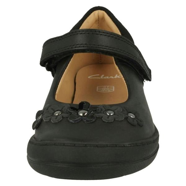 Clarks Girls Clarks Flower Detailed School Shoes Scooter Jump