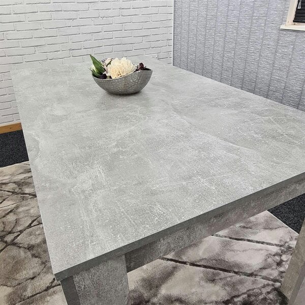 Kosy Koala Dining Table Grey Wood Kitchen Place for 4 Seats, Dining Table Only (Grey H 75 x L 117 x W 77 cm)