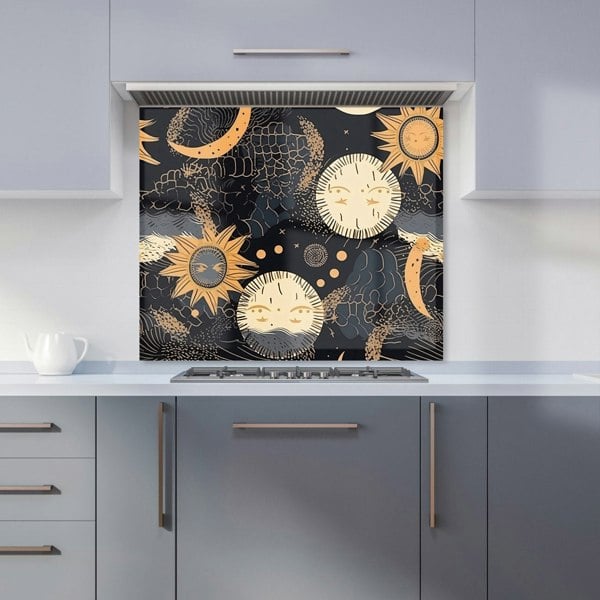 Warren Reed - Designer Gold Sun and Moon Kitchen Splashback