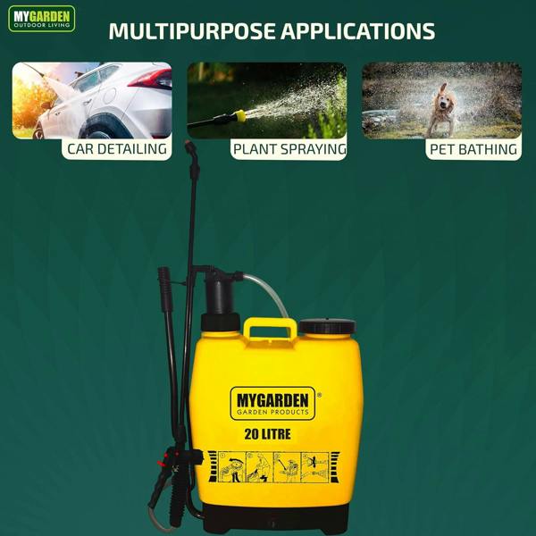 My Garden Outdoor Living Knapsack Sprayer with Adjustable Nozzles - Garden Manual Pressure Sprayer With Long Lance 10kPa Pressure Sprayer