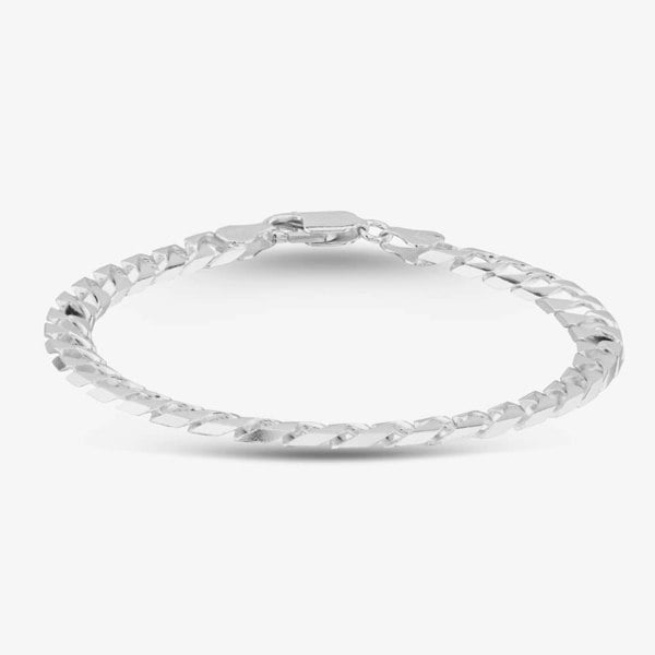 T. H. Baker Sterling Silver Flat Square Curb Bracelet 20cm 8.23.4453