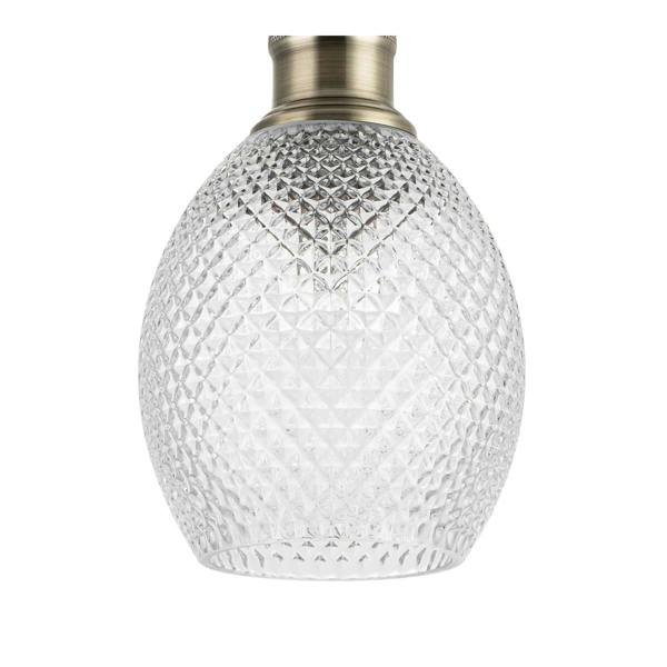 COSYLYTE Auburn Bathroom Faceted Glass Ceiling Flush Light