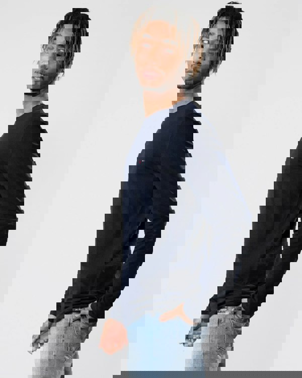 Tommy Hilfiger Stretch Slim Fit Mens Long Sleeve T-Shirt - Desert Sky