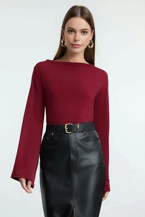WOVCOR Relaxed Spanish Sleeve Flexible Knit Blouse