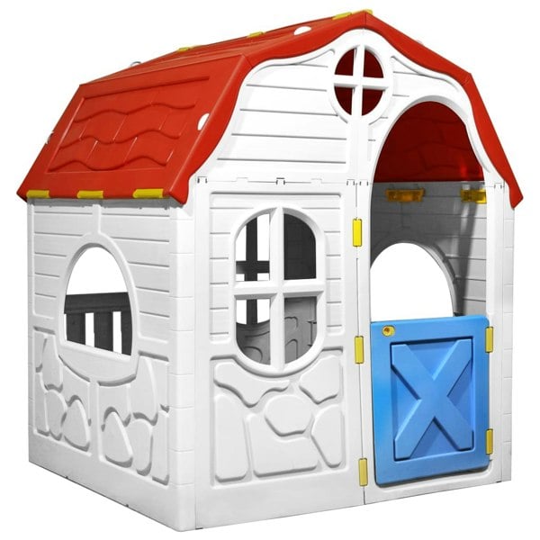 Berkfield Kids Foldable Playhouse with Working Door and Windows