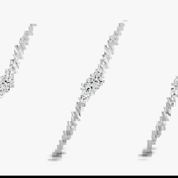 Starbright Silver Four Claw Twist Round Cubic Zirconia Ring R193 3A