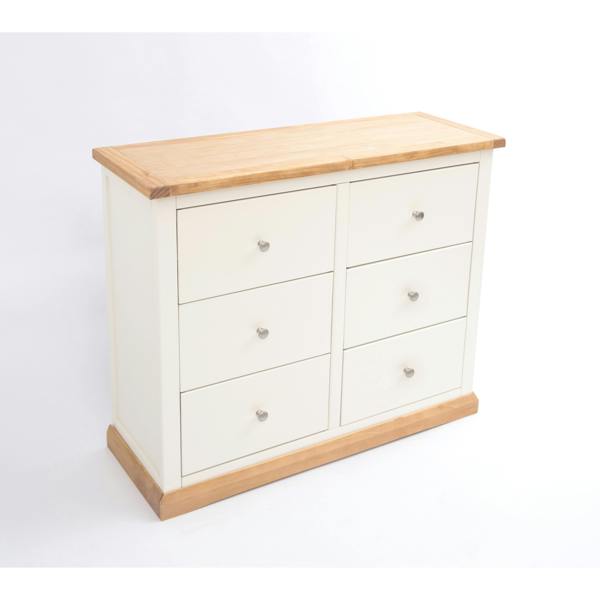 Cabinet Bits Trevi 6 Drawer Chest of Drawers Chrome Knob