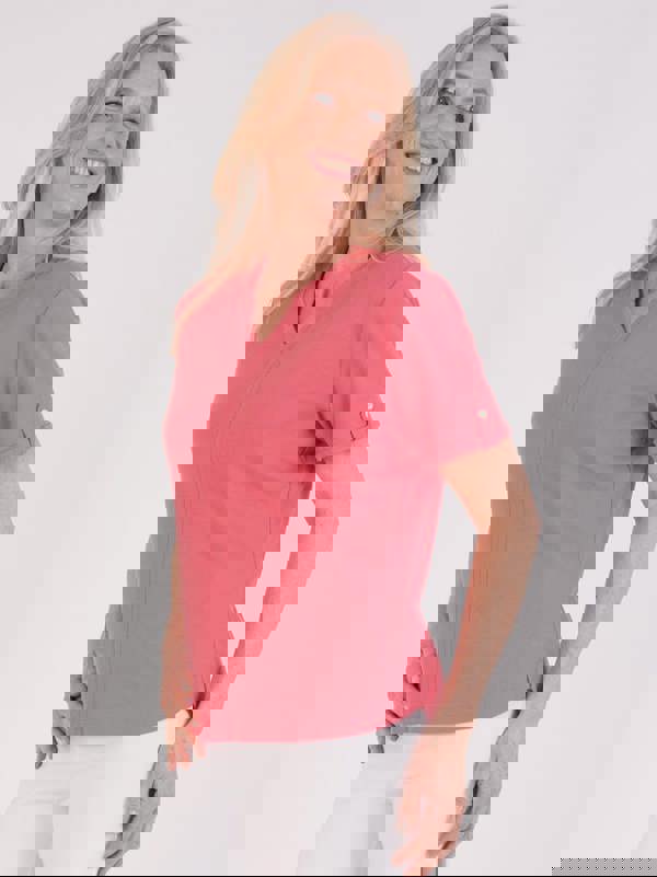 TIGI Pomegranate Notch Neck Top