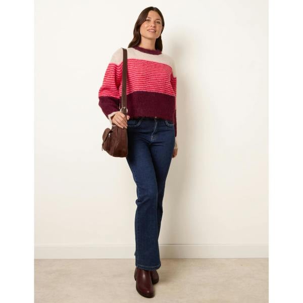 Blue Vanilla Striped Round Neck Knit Jumper