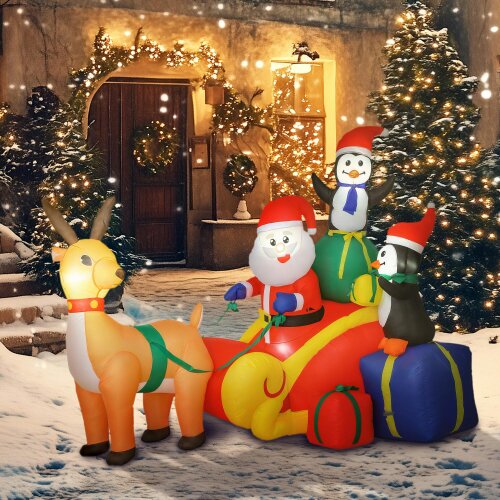 Outsunny Blow Up Outdoor Christmas Decoration with Built-in LED Lights