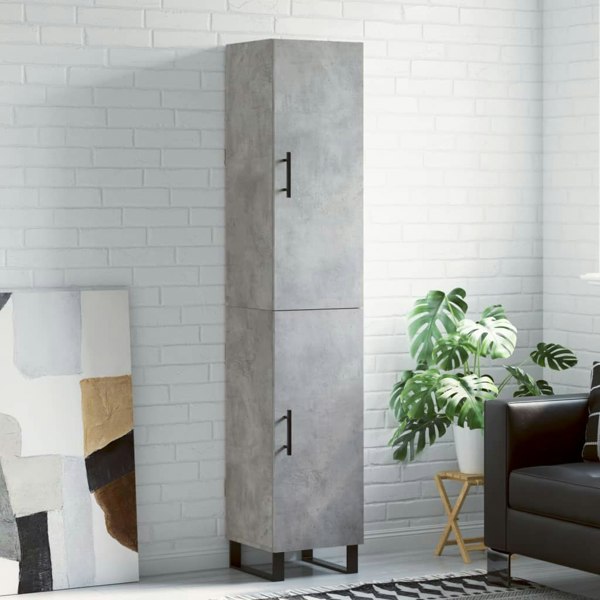 Berkfield Highboard Concrete Grey 34.5x34x180 cm Engineered Wood