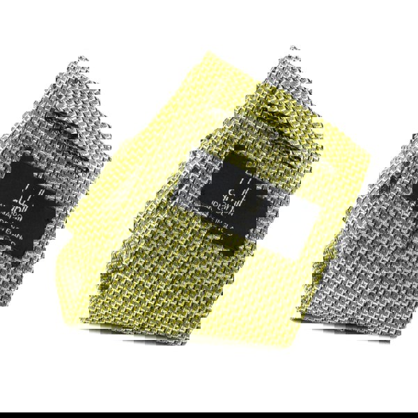 Dunhill luxurious mulberry silk tie in a finely woven zig zag pattern yellow tone
