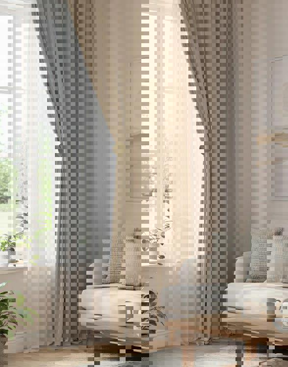 Anyhouz Anydrape 250cm Beige High Quality Modern Velvet Blackout Curtains for Living Room Bedroom Dining Luxury Window Drape