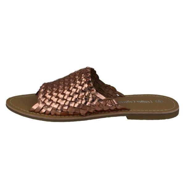 Leather Collection Ladies Leather Collection Flat Weave Vamp Mules F00192