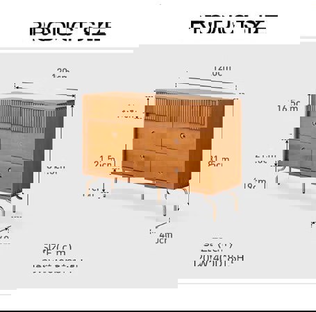 Una Drawer Sideboard, Cherry Wood-Rit Concept-Rit Concept