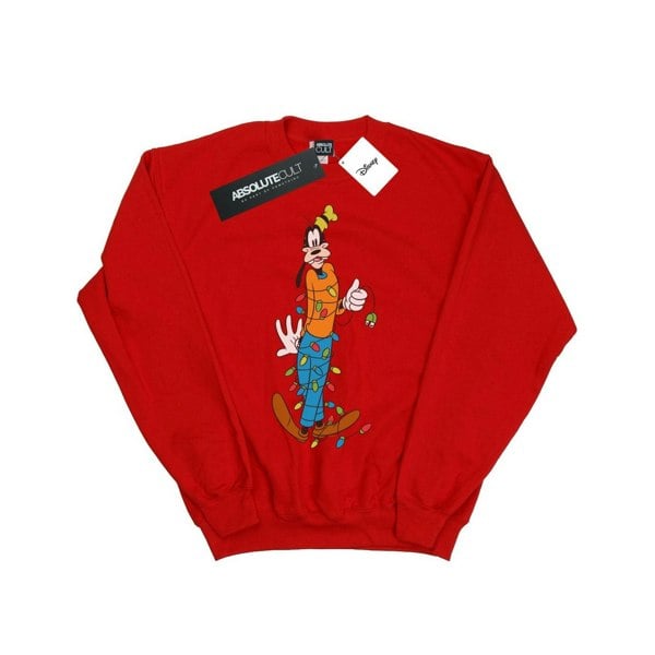 Disney Girls Goofy Christmas Lights Sweatshirt - Red