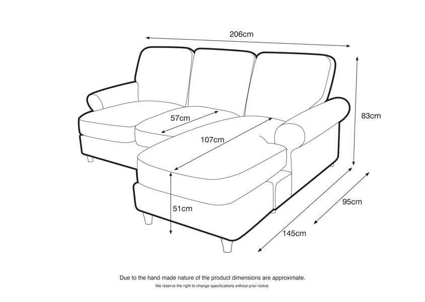 The Great Sofa Company The Bromfield Left Hand Chaise Sofa