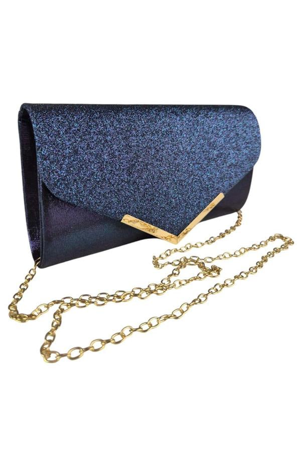 Paulo Due Envelope Glitter Tube Clutch Bag