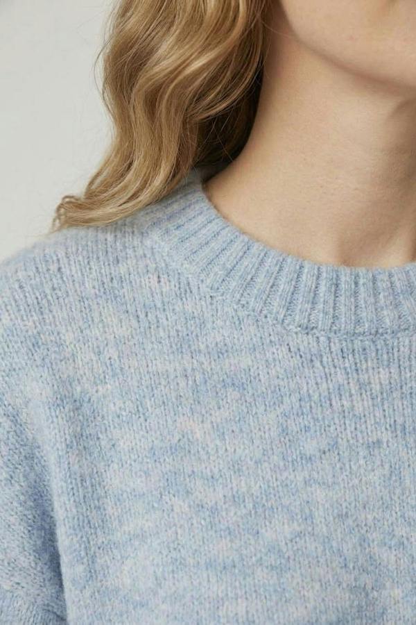 Blue | Textured Relaxed Drop Shoulder Jumper