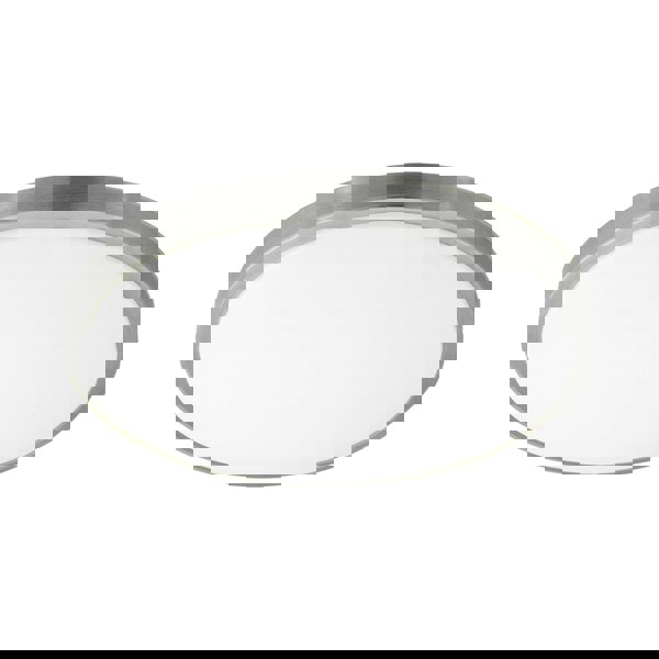 Wall Flush Ceiling Light White Shade White Satined Nickel Plastic Bulb LED 24W Loops