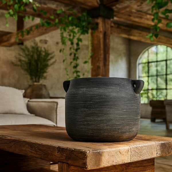 Wyld Haus Sundrift Dark Grey Hydria Stoneware Pot