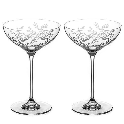 Diamante Champagne Cocktail Saucers ‘Breeze’ Pair