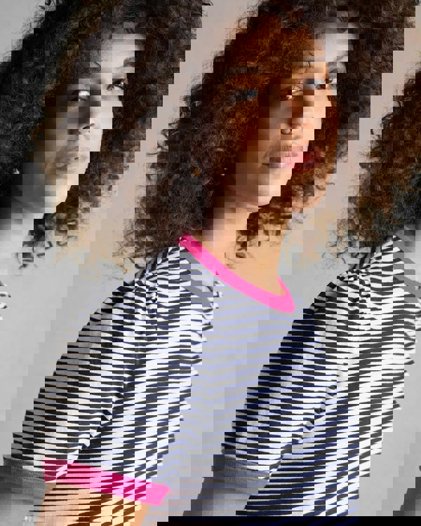 Joules Erin Womens Striped T-Shirt - Navy Stripe - CHO - Designer 