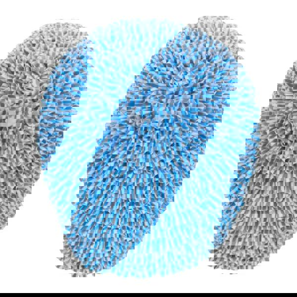 Blue Fashy Frilly Swim Cap with ruffles, white accents and elastic band