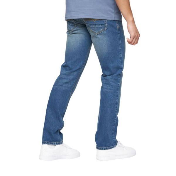 Crosshatch Mens Chas Straight Jeans - Mid Wash