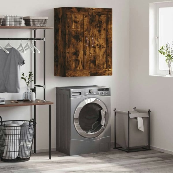 Berkfield Wall Mounted Cabinet Smoked Oak 69.5x34x90 cm Engineered Wood