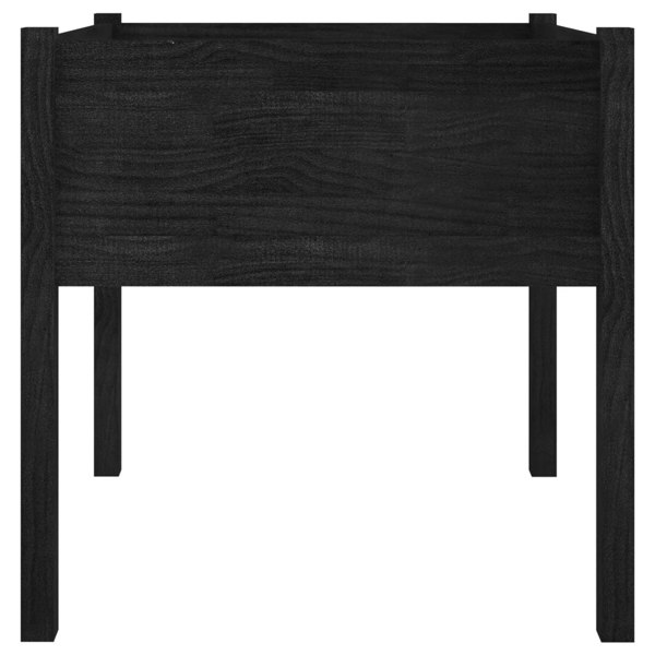 Berkfield Garden Planters 2 pcs Black 70x70x70 cm Solid Pinewood