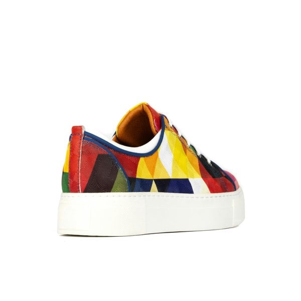 Embassy London Camila - Retro - Women's white sole leather trainer in bright colours