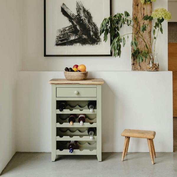 Statement Furniture Florence Wine Rack with Drawer Wooden 16 Wine Bottle Storage Assembled