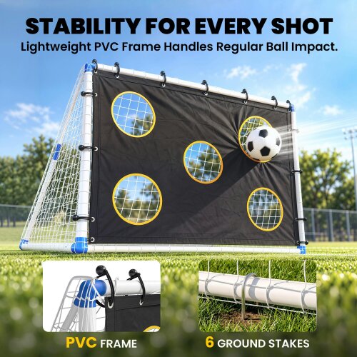SPORTNOW Football Goal, 183 x 96 x 130 cm Portable Practice Football Net