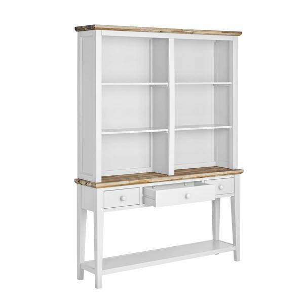 Statement Furniture Florence Console Table and Hutch, Display Cabinet with Shelves