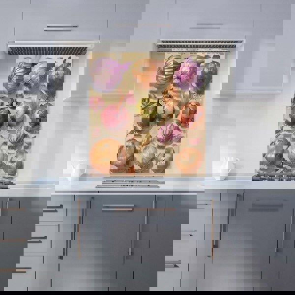 Warren Reed - Designer Varieties of Onions and Garlic Kitchen Splashback