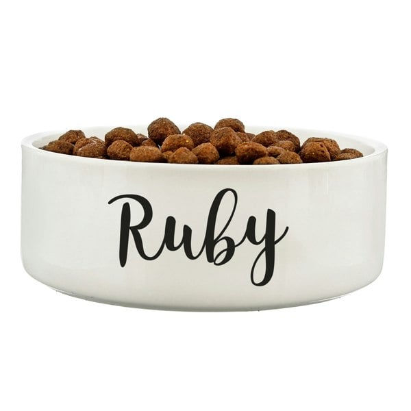 Personalised Memento Company Personalised Any Name 14cm Medium White Pet Bowl
