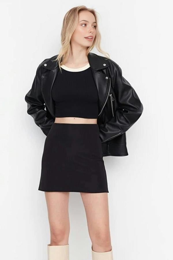 WOVCOR A-line Mini Woven Skirt