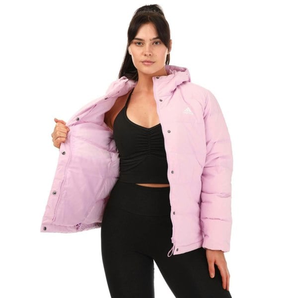 Adidas Womens Helionic Hooded Down Jacket - Lilac