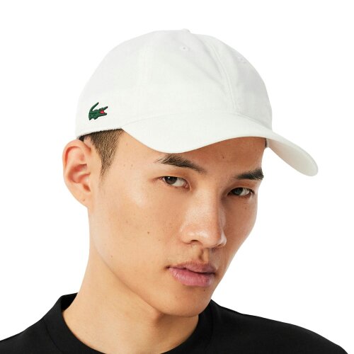 Lacoste Sport Lightweight Diamond Taffeta Baseball Cap White