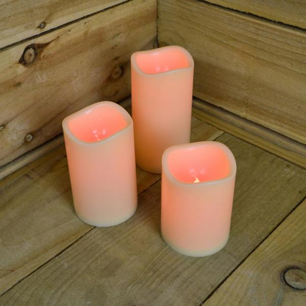 Samuel Alexander 15cm Premier Set of 3 Battery Operated Multi Pastel Colour Changing LED Candles