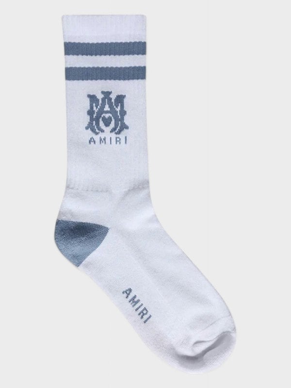 Amiri MA Stripe Socks White/Dusty Blue - Supplied FashionAmiri