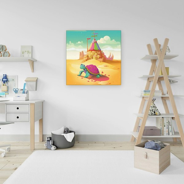 Warren Reed Turtle On A Beach Holiday Canvas