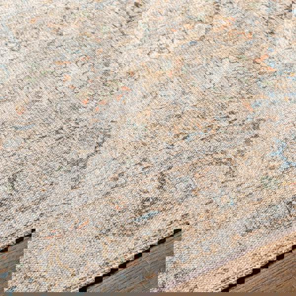 Livabliss Kemer-Washable Beige Grey Blue Traditional Vintage Boho Rug