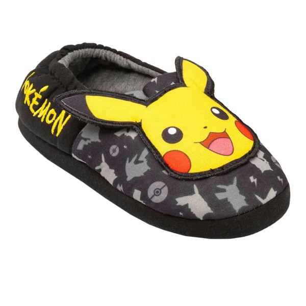 Pokemon Childrens/Kids Slippers - Black/Yellow/Red